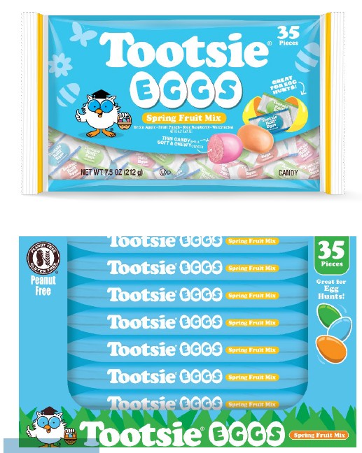 Tootsie Fruit Eggs Wrapped 7.5 oz bag of individually wrapped fruit-flavored chewy candy eggs