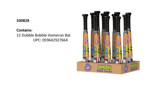 Dubble Bubble Homerun Bat Bubble Gum novelty candy 24-count shipper display