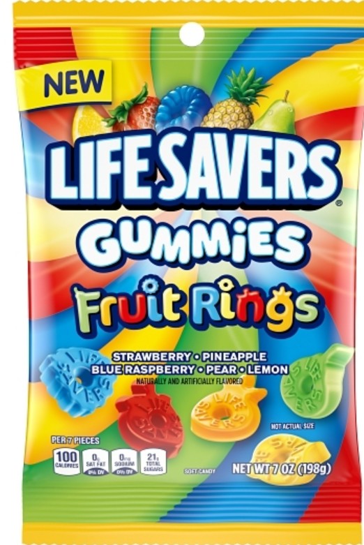 Lifesavers Gummi Fruit Ring 7 Peg Bag
