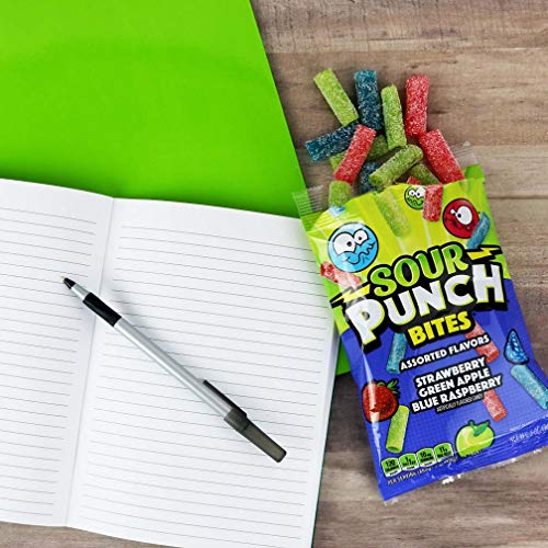 Sour Punch Bites, Assorted Sweet & Sour Fruit Flavors, Chewy Candy, 5 Ounce (Pack of 12)