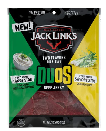 Jack Link's Jerky Duos Sour Cream & Onion beef jerky 3.25 oz bag