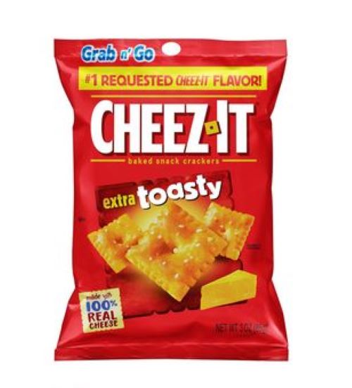 Cheez-It Baked Snack Cheese Crackers Extra Toasty Grab N Go 6.750 lb Case 36-Count Wholesale