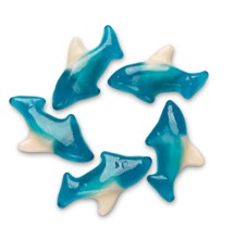 Albanese Blue Sharks Gummy Candy, 4.5 lb bulk supply of blue raspberry shark-shaped gummies