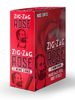 Zig Zag Rose Pre Rolled Cone King Size Packs 12ct