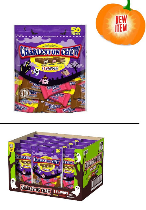 Charleston Chew Mini Vanilla Nougat Candy 14.94 oz bag with bite-size chocolate-covered pieces