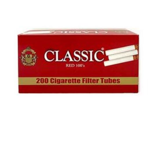 Classic Red 100mm Cigarette Tubes 200-Count 5-Pack Wholesale