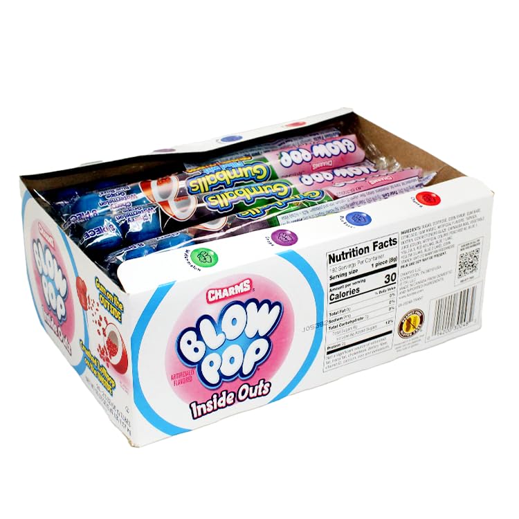 Charms Inside Outs Blow Pop 8 Ball Tube 24 Count