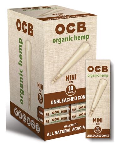 OCB Organic Hemp Mini Cone 70mm Boxes 24ct