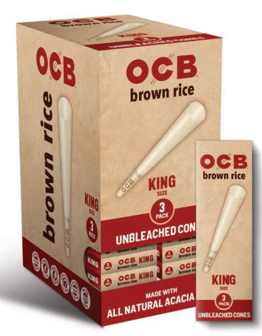 OCB Brown Rice Cone King Size 109mm Boxes 24ct