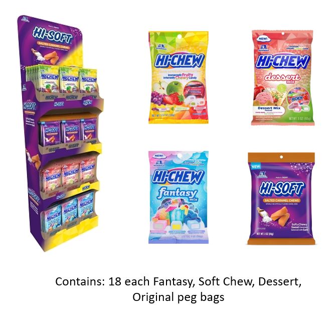 Hi-chew Floor Soft Display Shipper Peg Bags Floor 72ct