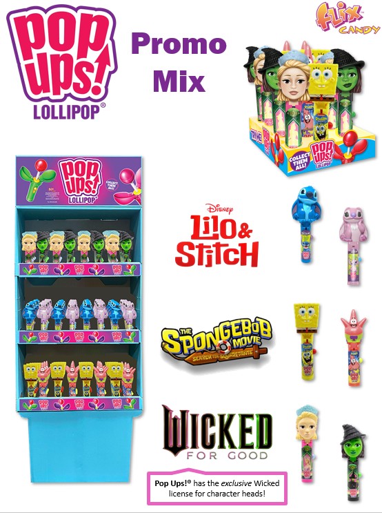 Popups Display Shipper Lilo Spongebob Wicked Counter 72ct