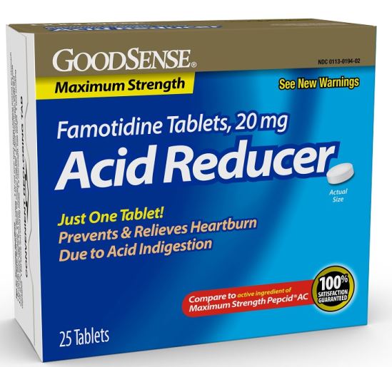 Goodsense Acid Reducer 25 Pepcid 20 mg