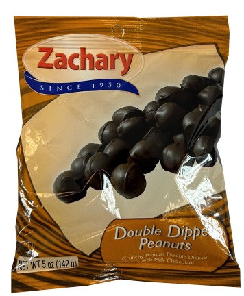 Zachary Double Dip Peanuts peg bag featuring candy-coated roasted peanuts in a sweet and salty snack