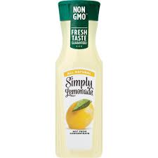 Simply Lemonade Original Lemonade 11.5 oz single-serve bottle with bright yellow label