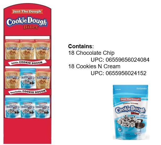Cookie Dough Bites Just the Dough Display Floor Shipper 36ct