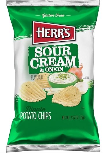 Herrs Chips Sour Cream & Onion 2.5 12ct