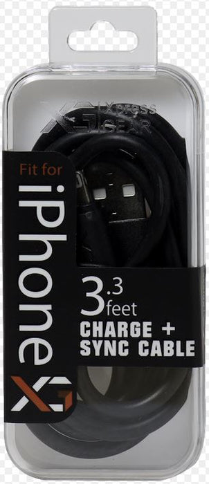 XG iPhone Lightning Wall Charger Cable Black 6-count box wholesale display