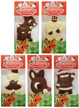 R.M. Palmer Rudolph & Pals Milk Chocolate Figures 2.5 oz festive foil-wrapped holiday character chocolate