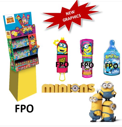 Bazooka Minions Floor Shipper 500-min25 Floor Shippers 96ct