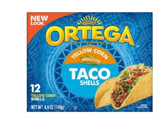 Ortega Taco Shells Yellow Corn Box