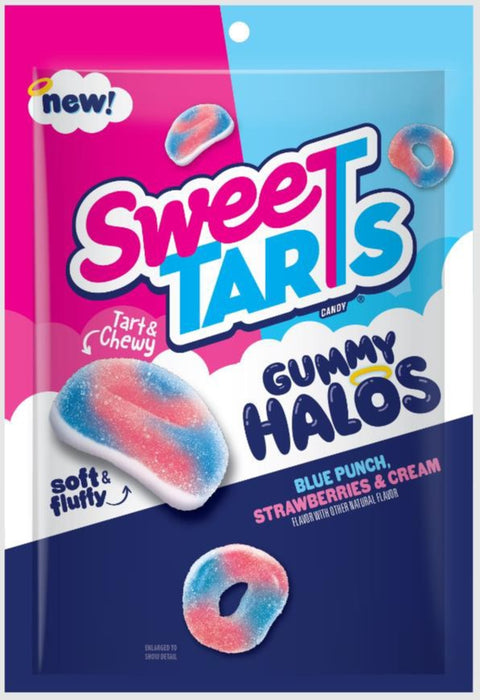 Sweetarts Gummy Halos Blue Strawberry Peg Bag 6 oz