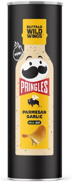Pringles x Buffalo Wild Wings Parmesan Garlic Potato Crisps 5.5 oz can with bold seasoning and stackable crisps