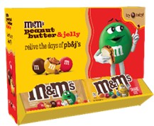 M&M King Size Display Peanut & PB&J Counter 48ct