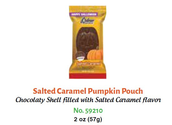 Palmer Salted Caramel Pumpkins milk chocolate candy, 18-count, pumpkin-shaped pieces with salted caramel filling