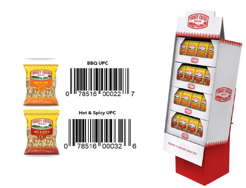 Turkey Creek Display Shipper Pork Skins 2 Floor 48ct