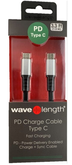 USB-C Power Delivery fast charging cable, 3-foot length, Type-C connector for smartphones and tablets