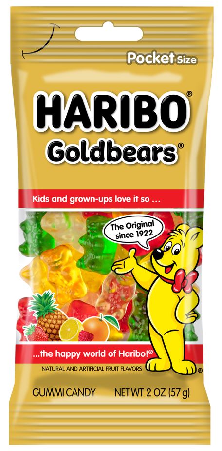 Haribo Pocket Gold Bear Peg Bags Boxes 2 oz 12ct