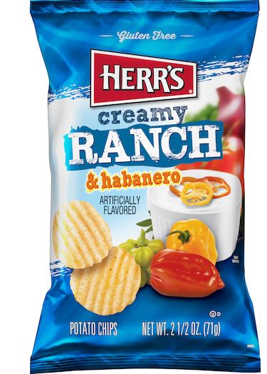 Herrs Chips Creamy Ranch Habanero 2.5 12ct