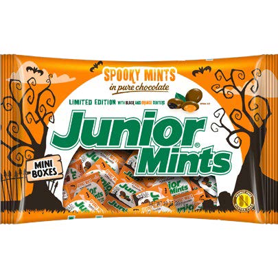 Junior Mints Snack Bags 10 oz — dark chocolate-covered peppermint cream candy