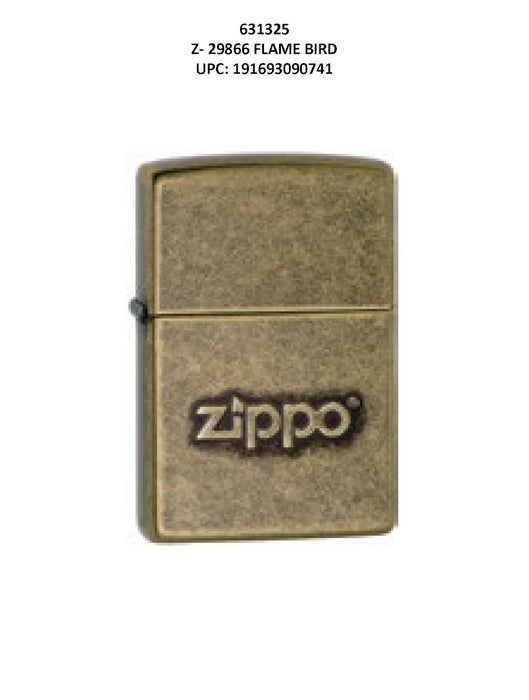 Zippo Antique Brass Lighter single unit front packaging