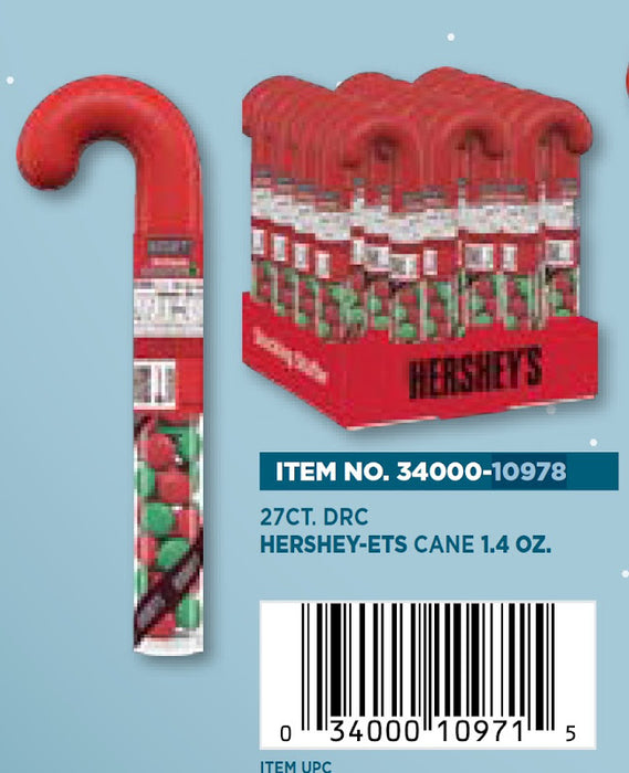 Hershey's Candy Cane Milk Chocolate Bar 1.4 oz with peppermint candy cane pieces and festive holiday packaging