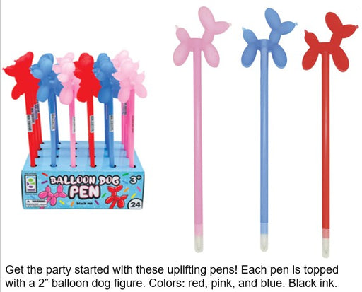 Raymond Geddes Balloon Dog Pen novelty writing pen in balloon dog shape, 24ct box