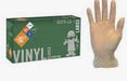 Vinyl powder-free disposable gloves in medium size for food handling and janitorial use
