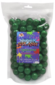 Albert's ColorSplash Green Apple Gumballs in a 2 lb unit, featuring bright multicolored gumballs with bold tangy flavor