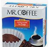 Mr. Coffee white basket-style disposable coffee filters for standard drip coffee makers