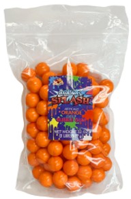 Albert's ColorSplash Orange Gumballs 2 lb bag with bright vivid orange gumballs