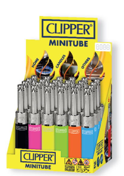 Clipper Lighter Mini Tube Shiny 24ct