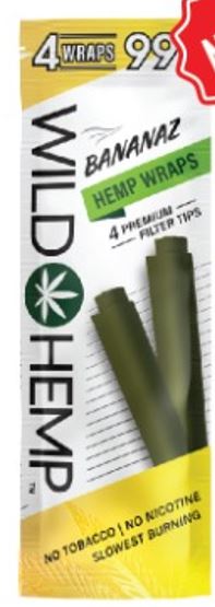 Wild Hemp Wrap Bananaz 4/ 99 Packs 80ct