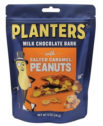 Planters Bark Salt Caramel Peanut Chocolate Peg Bag 5 oz