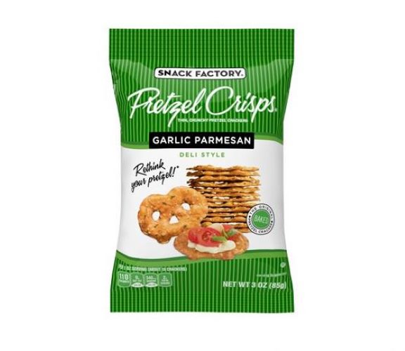 Snack Factory Pretzel Crisps Garlic Parmesan 3-Pack 24-Count Wholesale