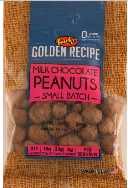 Gurley's Chocolate Covered Raisins 3.25 oz peg bag filled with milk chocolate coated raisins
