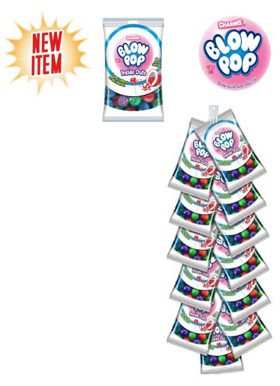 Charms Clipstrip Blowpop Inside Out Peg Bags 24ct