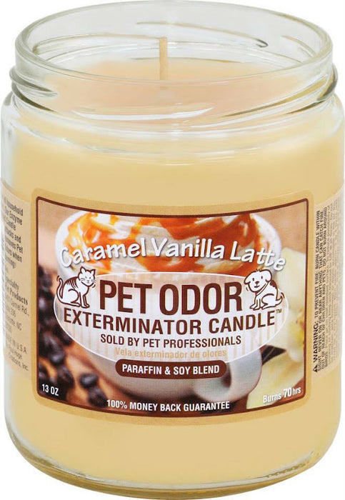 Caramel Vanilla Latte scented jar candle with warm amber glow, perfect for home décor and gifting