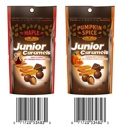 Tootsie Junior Caramels 4.5 oz bag of individually wrapped buttery chewy caramel candy pieces