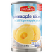 Our Family Sliced Pineapple in Juice 20 oz can with tender pineapple rings packed in natural pineapple juice