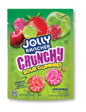 Jolly Rancher Crunchy Gummies Sour 5.2 oz peg bag with bold sour fruit-flavored gummy candies